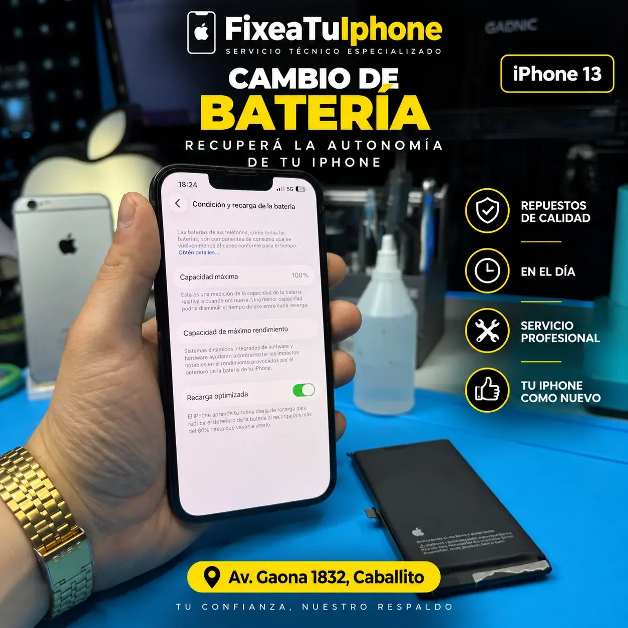 Cambio de batería iPhone 13 en FixeaTuIphone