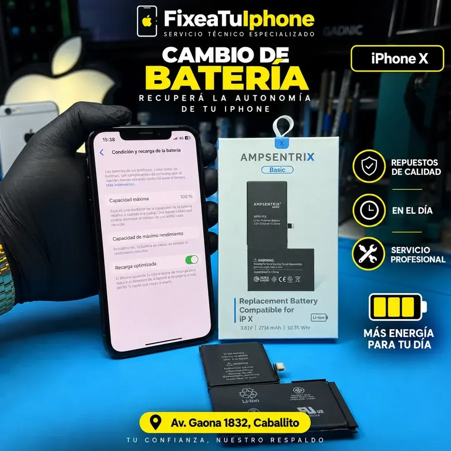 Cambio de batería iPhone X en FixeaTuIphone