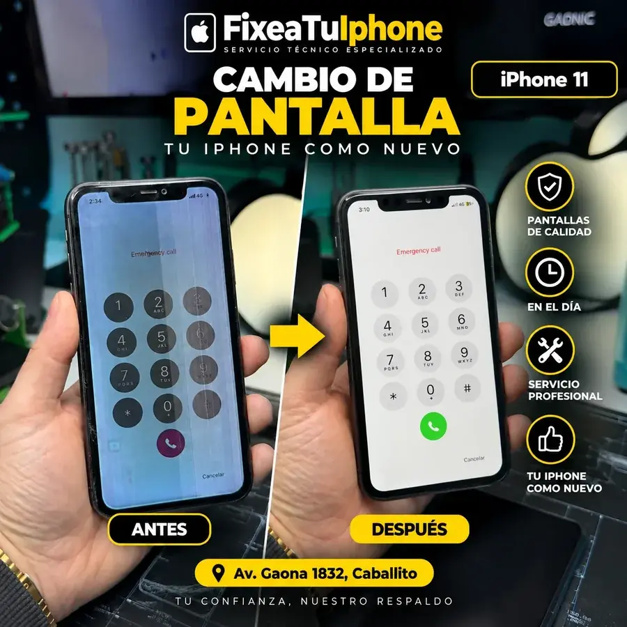 Cambio de pantalla iPhone 11 realizado en FixeaTuIphone