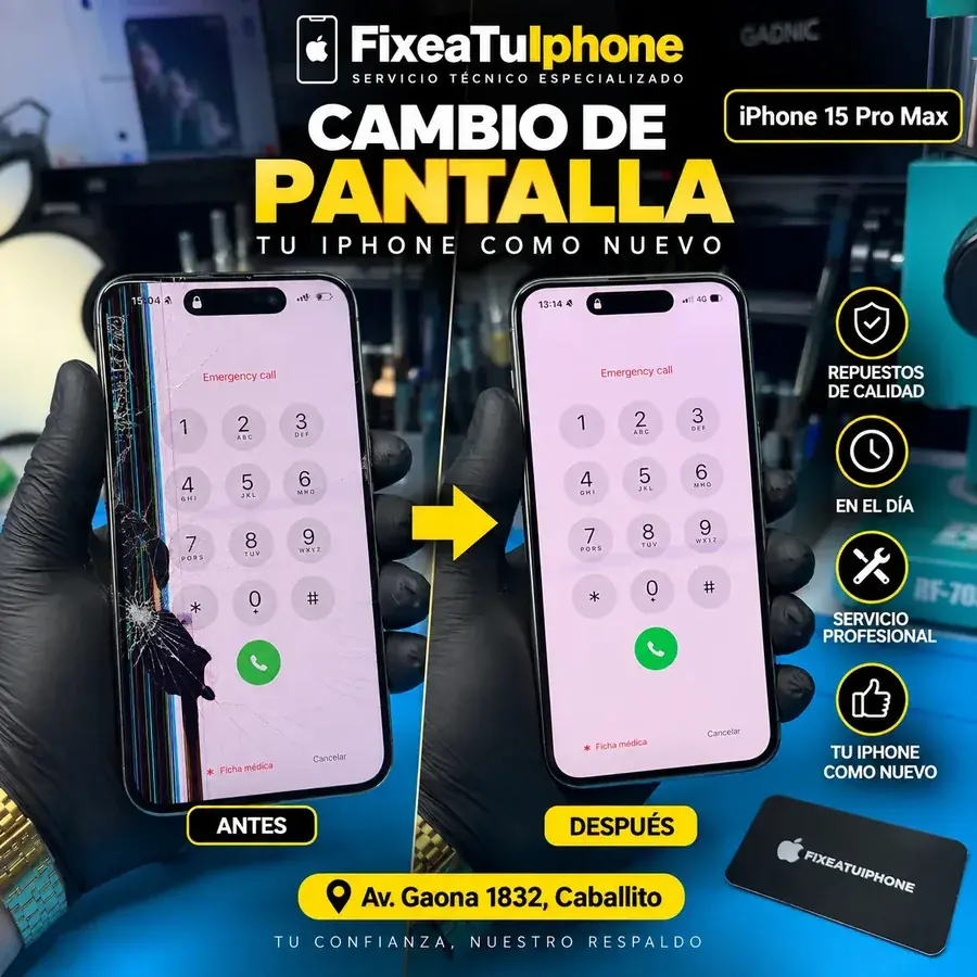 Cambio de pantalla iPhone 15 Pro Max en FixeaTuIphone